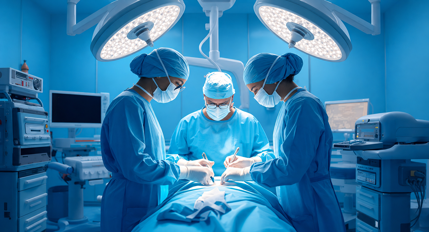 Equipo médico durante una intervención en quirófano
